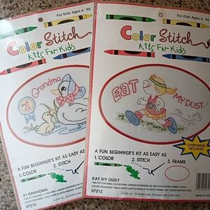 Color Stitch Kits for Kids - Grandma and Eat My Dust